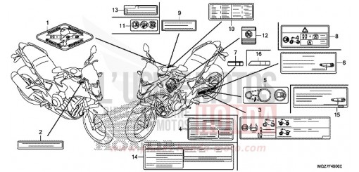 ETICHETTA DI AVVERTIMENTO CB500XAF di 2015
